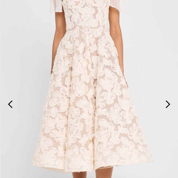 Bronx and Banco Cream Floral Midi Dress - Picture 1 of 6